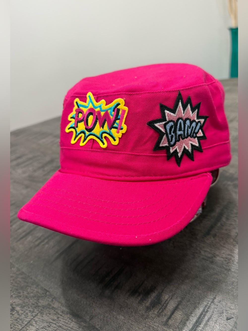 Bright Pink Comic Patch Military Cap - Unbranded